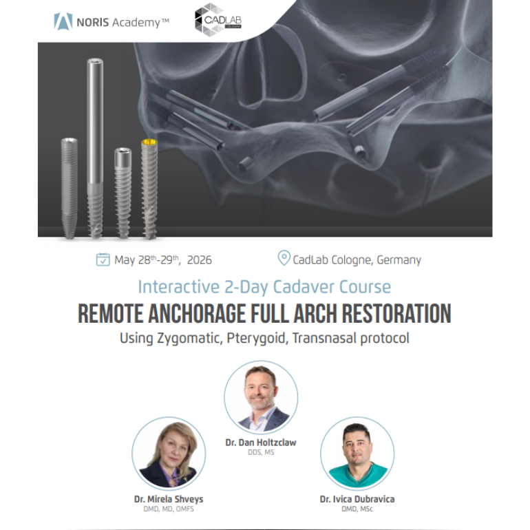 Interactive 2-Day Cadaver Course - Remote Anchorage Full Arch Restoration Using Zygomatic, Pterygoid, Transnasal protocol