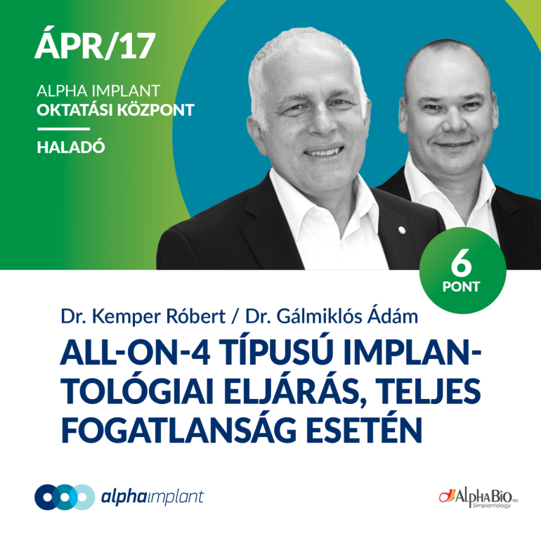 All-on-4 típusú implantológiai eljárás, teljes fogatlanság esetén