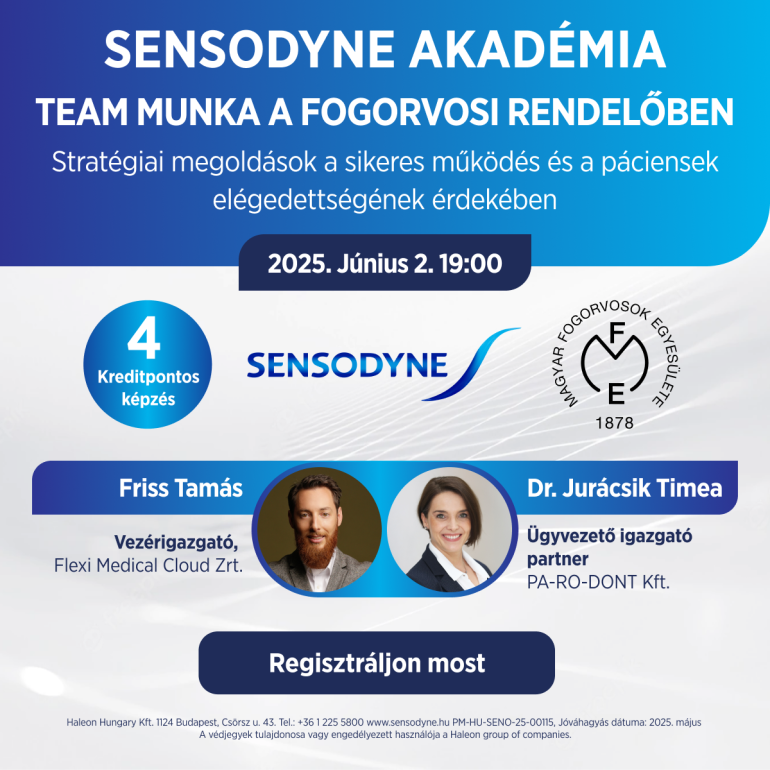 SENSODYNE AKADÉMIA – TEAM MUNKA A FOGORVOSI RENDELŐBEN
