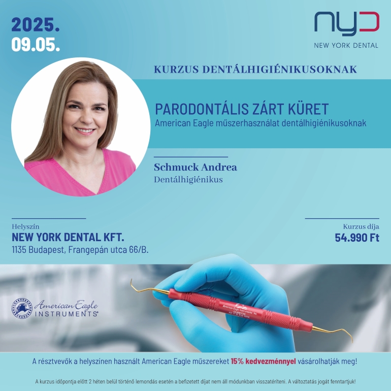 Parodontális zárt küret American Eagle műszerhasználattal